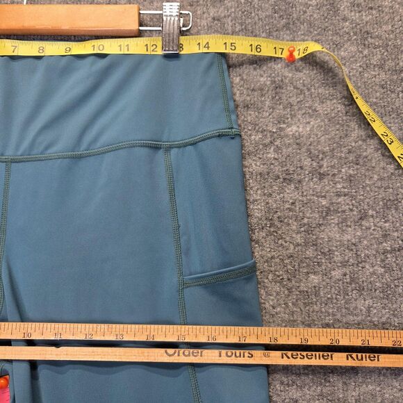 OUGES Leggings Womens XL Blue High Waisted Yoga Athletic Pants Pockets DT28003 - Picture 6 of 7
